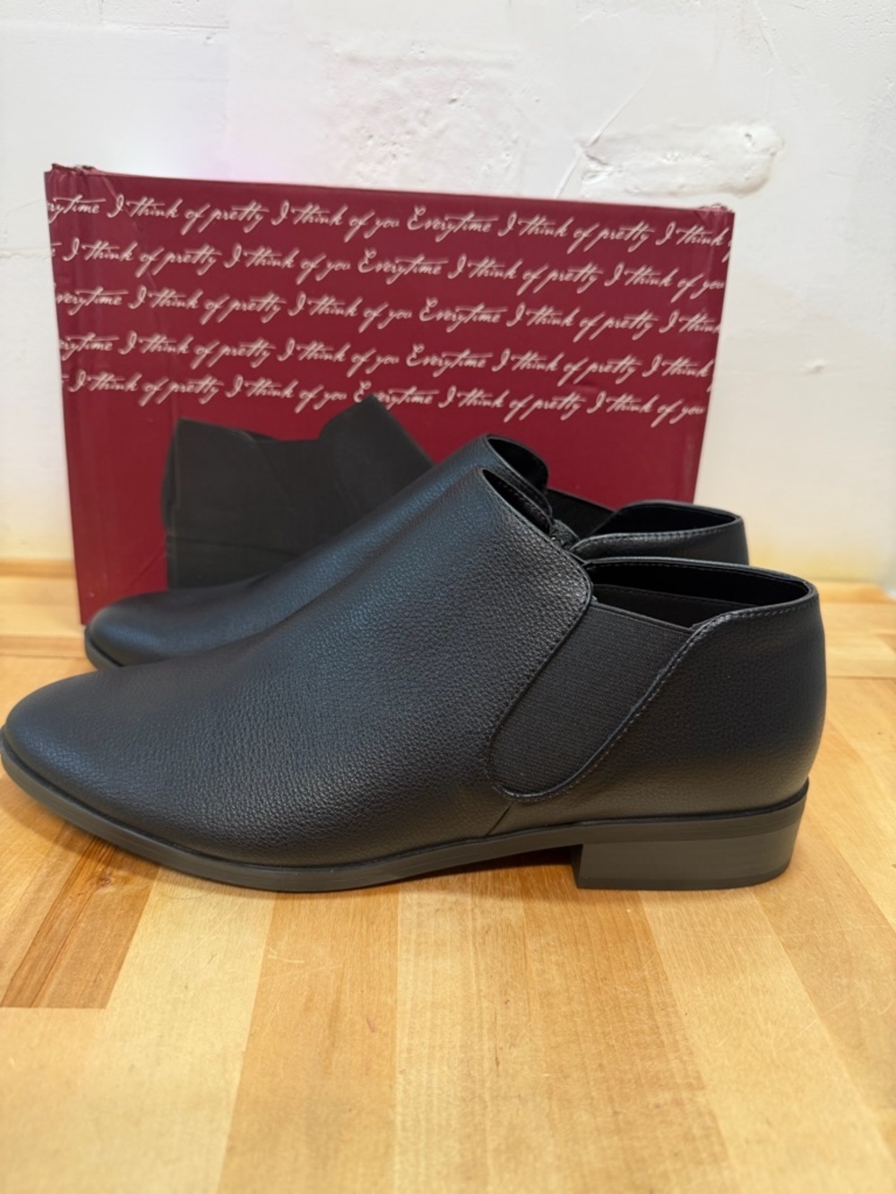 Kensie Black Slip-On Ankle Booties